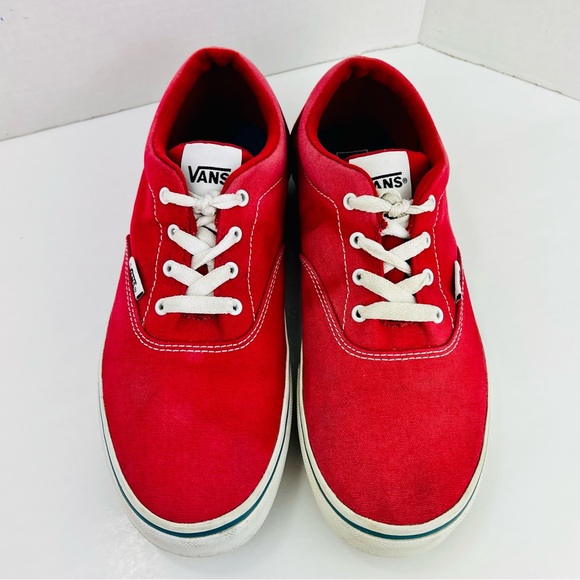 ***SOLD***Vans Old Skool Red Canvas Check Side Wall Lace Up Low Top Unisex Big B - Picture 3 of 15
